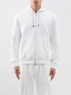 Brunello Cucinelli - Zipped Hooded Cotton Hoodie - Mens - White