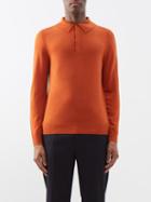 Paul Smith - Long-sleeved Merino Polo Shirt - Mens - Orange