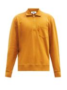 Matchesfashion.com Ymc - Sugden Quarter-zip Cotton-jersey Sweatshirt - Mens - Yellow