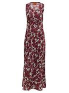 Matchesfashion.com Colville - Floral Print Silk Maxi Dress - Womens - Burgundy Multi