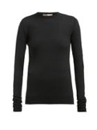 Matchesfashion.com Bottega Veneta - Intrecciato Tab Cashmere Blend Sweater - Womens - Black
