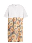 Raey Cotton And Giant Floral-print Silk T-shirt Dress