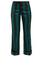 Matchesfashion.com No. 21 - Striped Kick Flare Crepe Trousers - Womens - Black Multi
