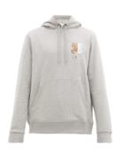 Matchesfashion.com Burberry - Hunter Logo Embroidered Cotton Hooded Sweatshirt - Mens - Grey