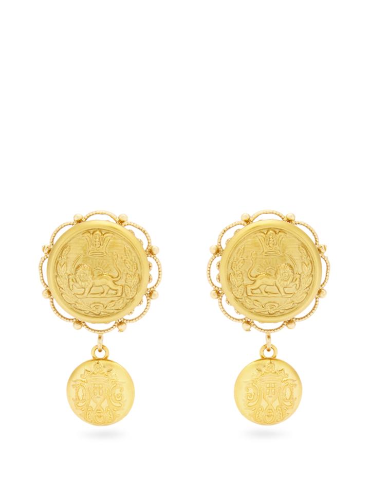 Dolce & Gabbana Crest-embossed Clip-on Earrings