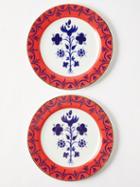La Doublej - X Von Bartha Ladine Set Of Two Dessert Plates - Womens - Red Multi