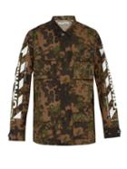Matchesfashion.com Off-white - Camouflage Print Cotton Field Jacket - Mens - Green