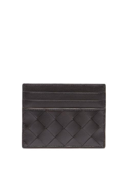 Bottega Veneta - Intrecciato Leather Cardholder - Womens - Black