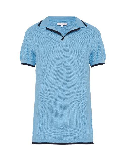 Matchesfashion.com Orlebar Brown - Contrast Tipped Polo Shirt - Mens - Blue