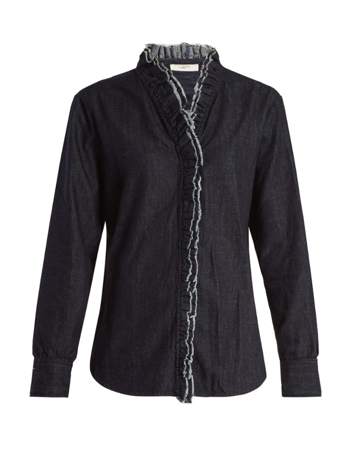 Isabel Marant Étoile Wendy Ruffle-trimmed Chambray Shirt