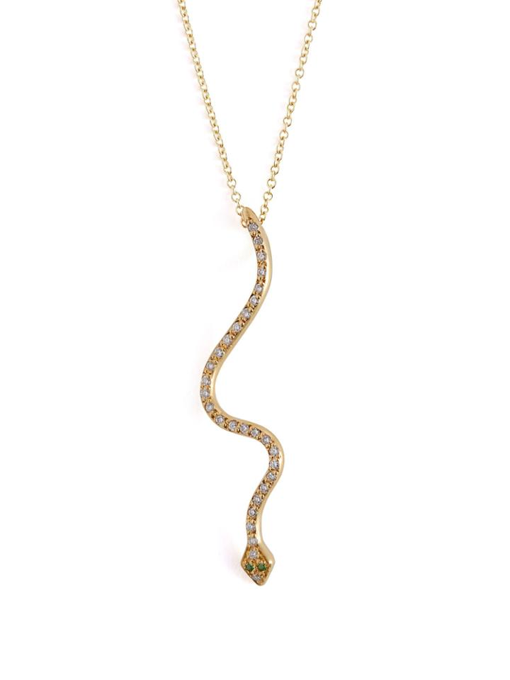 Ileana Makri Lucky Snake 18kt Gold & Diamond Necklace