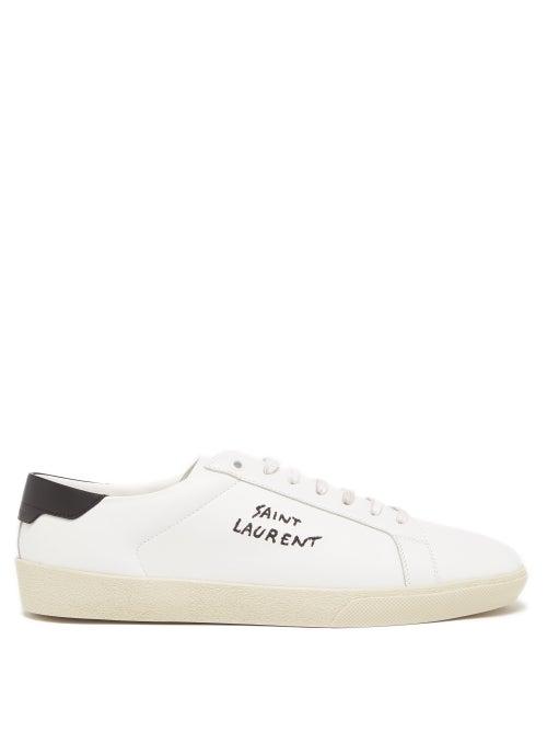 Saint Laurent - Court Classic Sl/06 Embroidered Leather Trainers - Mens - White