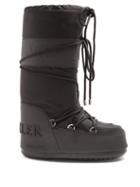 Matchesfashion.com Moncler - X Moon Boot&reg; Leather Trimmed Aprs Ski Boots - Womens - Black