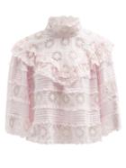Isabel Marant - Dawson Broderie-anglaise Cotton-blend Blouse - Womens - Light Pink
