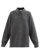 Isabel Marant Toile - Lark Point-collar Wool-blend Sweater - Womens - Dark Grey