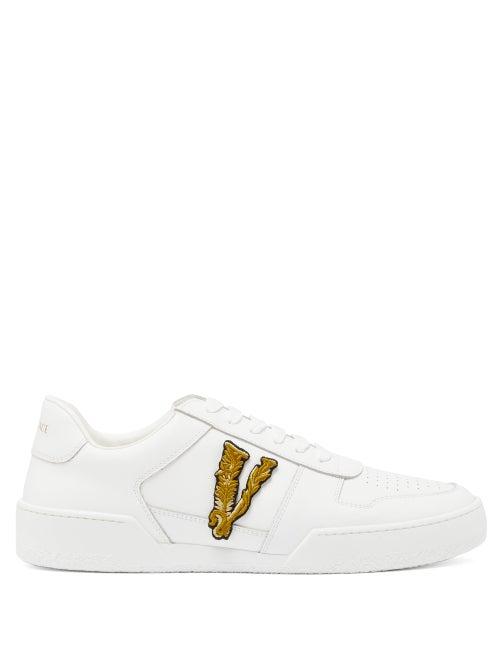 Matchesfashion.com Versace - Virtus Ilus Leather Trainers - Mens - White