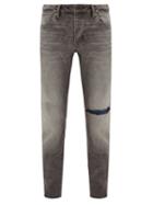 Matchesfashion.com Neuw - Lou Distressed Slim Leg Jeans - Mens - Dark Grey