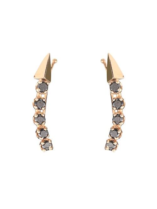 Loren Stewart Black Diamond And Yellow-gold Earrings
