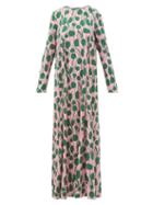 Matchesfashion.com La Doublej - Trapezio Floral-print Maxi Dress - Womens - Pink Print