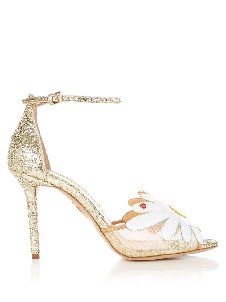 Charlotte Olympia Marguerite Glitter Sandals