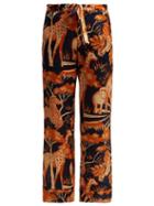 Matchesfashion.com Chufy - Femi Silk Trousers - Womens - Navy Print