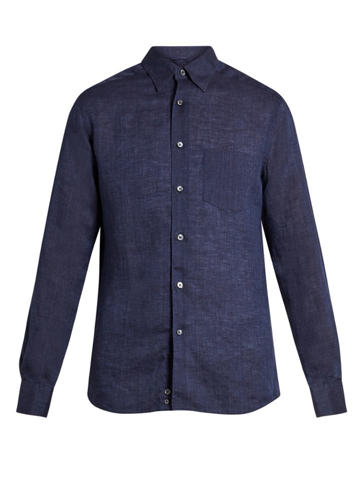 Ermenegildo Zegna Long-sleeved Linen Shirt