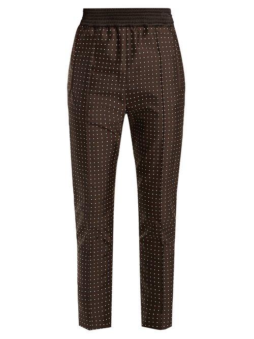Matchesfashion.com Haider Ackermann - Soens Polka Dot Embroidered Silk Blend Trousers - Womens - Black Multi