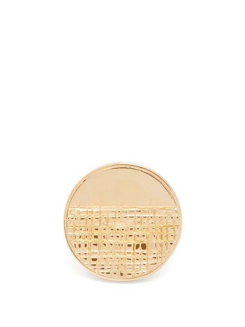 Matchesfashion.com Givenchy - Half Engraved Circle Ring - Womens - Gold
