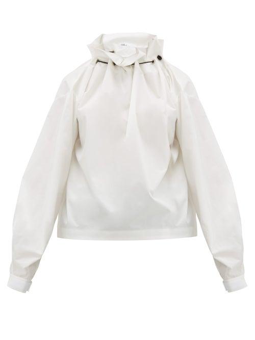 Matchesfashion.com Toga - Ruffled Neck Taffeta Blouse - Womens - White