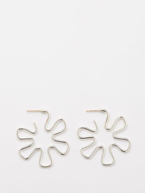 Bea Bongiasca - Flower 9kt Gold & Sterling-silver Earrings - Womens - Silver