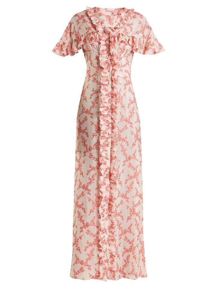 The Vampire's Wife Charlotte Floral-jacquard Satin Dress