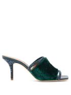 Matchesfashion.com Malone Souliers - Laney Crystal Embellished Velvet Mules - Womens - Dark Green