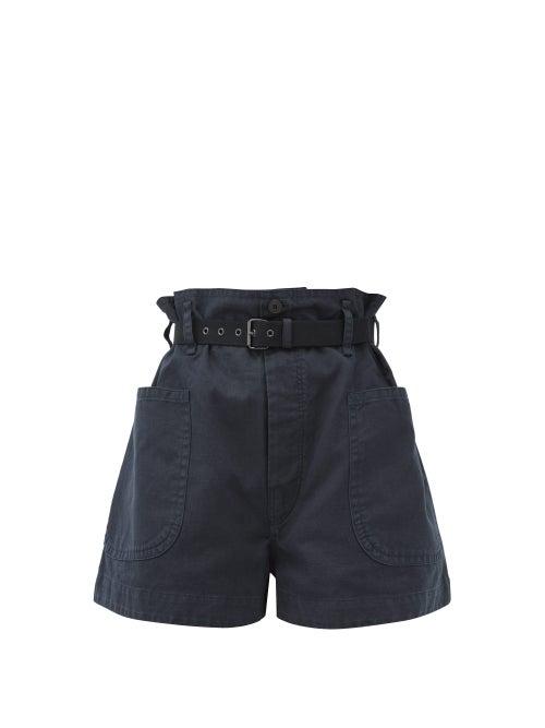 Matchesfashion.com Isabel Marant Toile - Rike Belted Cotton-blend Shorts - Womens - Black