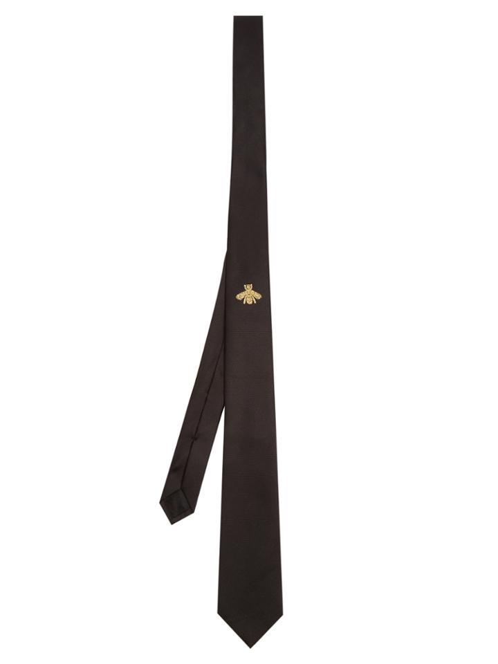 Gucci Bee-embroidered Silk Tie
