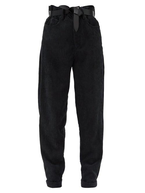 Matchesfashion.com Isabel Marant Toile - Decorsy High-rise Tapered Corduroy Trousers - Womens - Grey