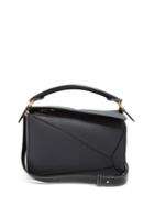 Matchesfashion.com Loewe - Puzzle Small Grained Leather Cross Body Bag - Womens - Black
