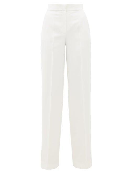 Matchesfashion.com Sara Battaglia - High-rise Satin Trousers - Womens - White