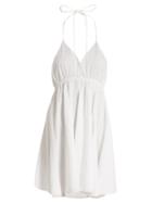 Matchesfashion.com Loup Charmant - Bahia Halterneck Cotton Dress - Womens - White