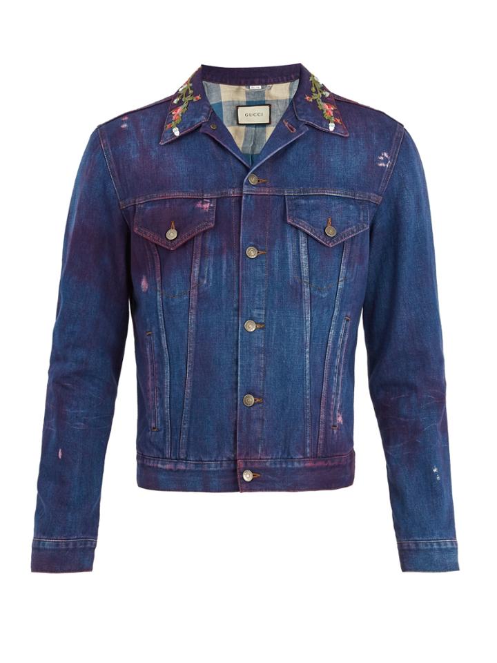 Gucci Tiger-print Denim Jacket