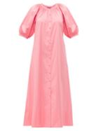 Matchesfashion.com Staud - Vincent Cotton Poplin Midi Shirtdress - Womens - Light Pink