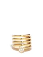 Ladies Fine Jewellery Shay - Heart Diamond & 18kt Gold Spiral Ring - Womens - Yellow Gold