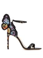 Matchesfashion.com Sophia Webster - Chiara Butterfly Wing Leather Stiletto Sandals - Womens - Black Multi