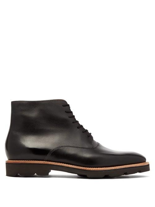 Matchesfashion.com John Lobb - Burrow Leather Boots - Mens - Black