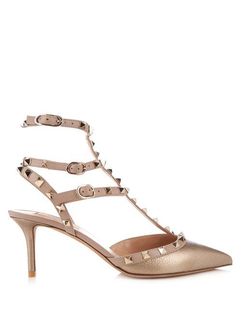 Matchesfashion.com Valentino - Rockstud Leather Pumps - Womens - Gold