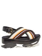 Marni Fussbett Slingback Leather Platform Sandals