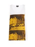 Calvin Klein 205w39nyc Five Deaths On Turquoise-print Ribbed Tank Top