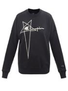 Rick Owens - X Champion Logo-embroidered Cotton Sweatshirt - Womens - Black