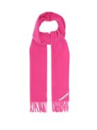 Matchesfashion.com Acne Studios - Holmes Logo Label Pilled Wool Twill Scarf - Womens - Pink