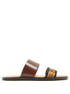 Fendi Leather And Logo-jacquard Sandals