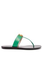Matchesfashion.com Gucci - Gg Marmont Leather Sandals - Womens - Green